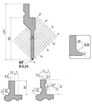 Пуансон тип Promecam P.125.88.R025 от компании Нова Механика